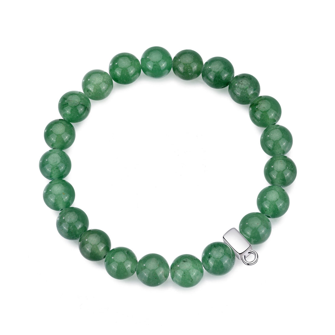 Green Aventurine Gemstone Charm Stretch Bracelet - Philip Jones Jewellery