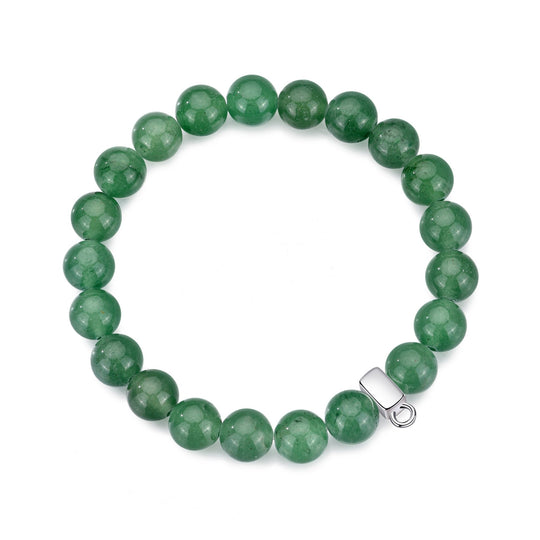 Green Aventurine Gemstone Charm Stretch Bracelet - Philip Jones Jewellery