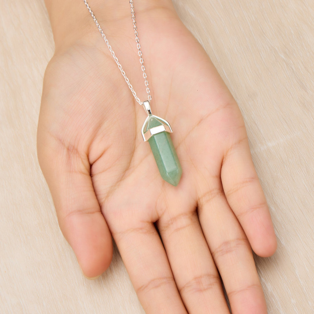 Green Aventurine Genuine Gemstone Necklace by Philip Jones Jewellery