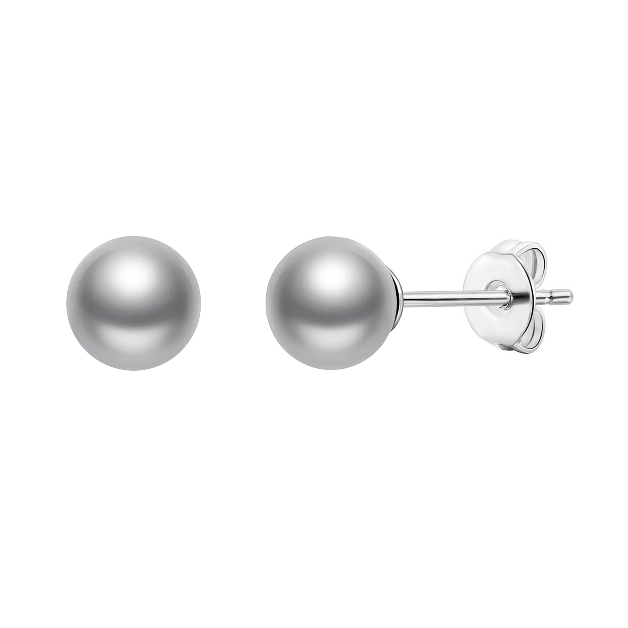 Grey Shell Pearl Earrings - Philip Jones Jewellery