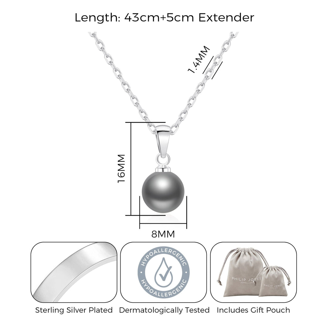 Grey Shell Pearl Necklace - Philip Jones Jewellery