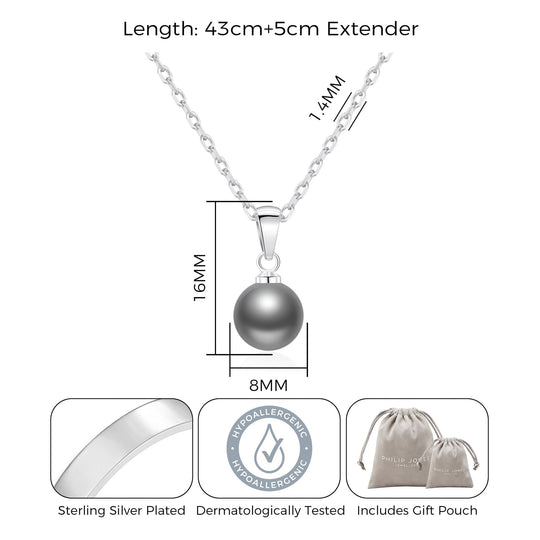 Grey Shell Pearl Necklace - Philip Jones Jewellery