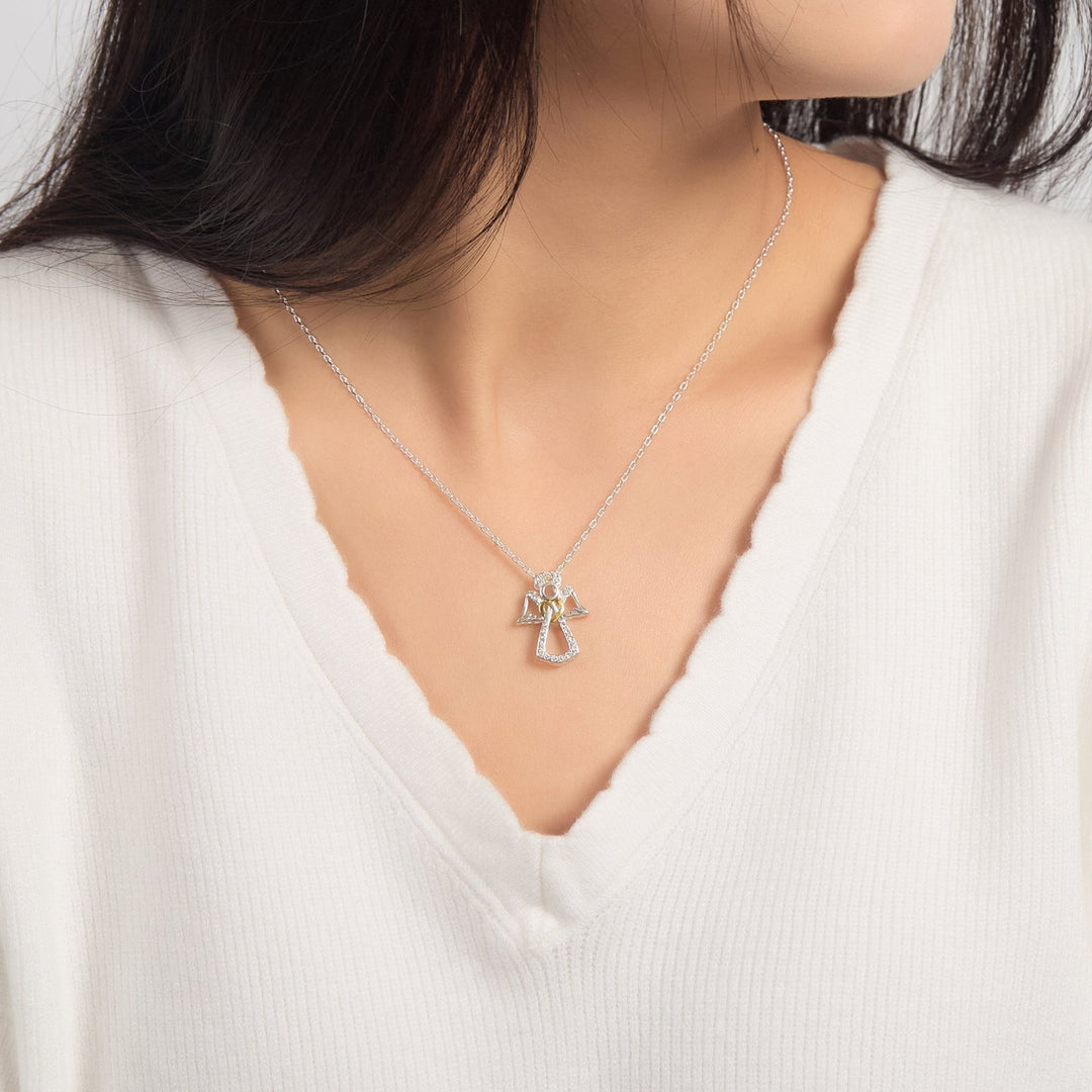 Guardian Angel Necklace Created with Zircondia® Crystals - Philip Jones Jewellery
