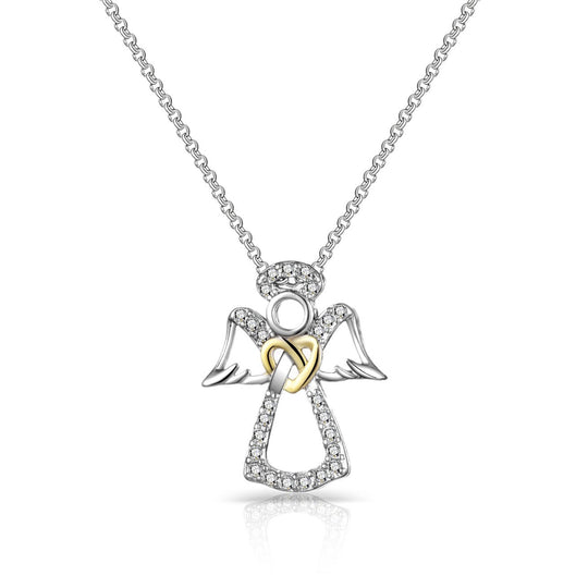 Guardian Angel Necklace Created with Zircondia® Crystals - Philip Jones Jewellery