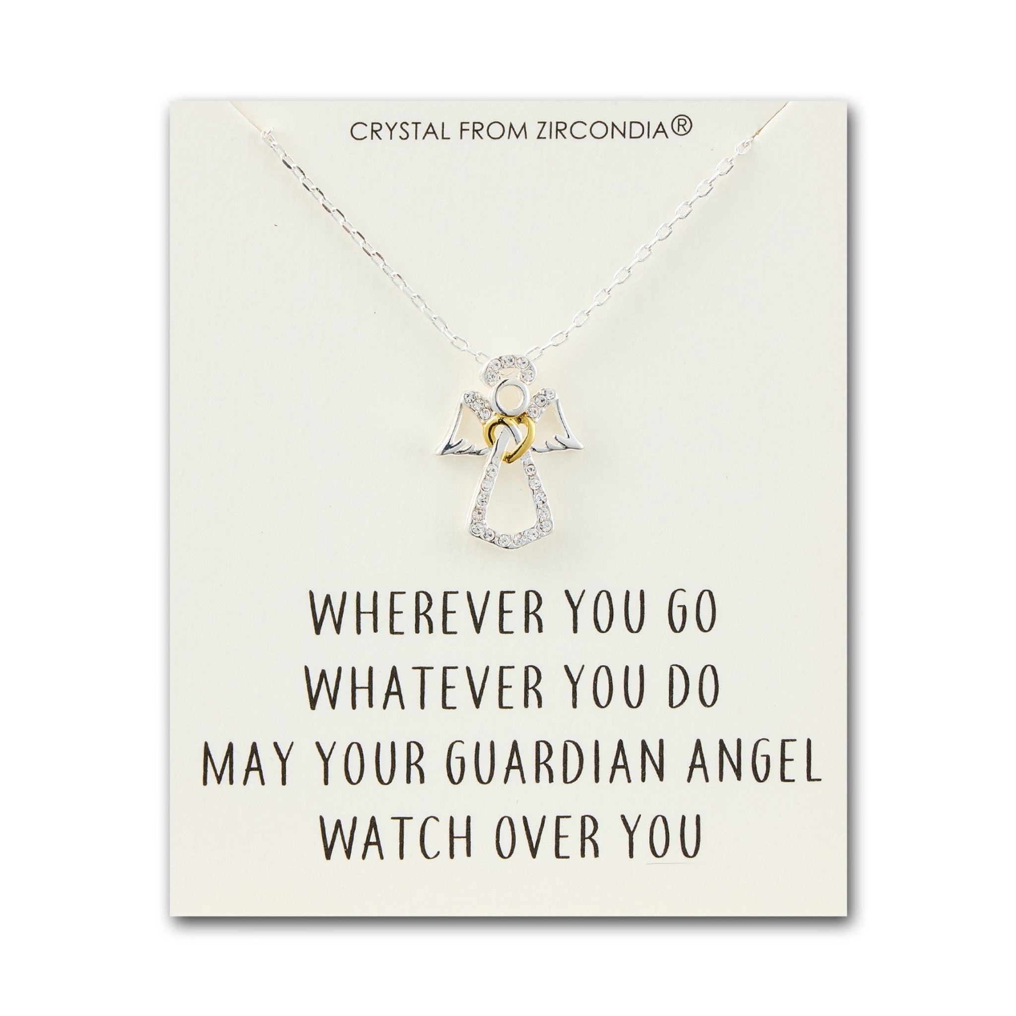 Guardian Angel Necklace with Quote Card Created with Zircondia® Crystals - Philip Jones Jewellery