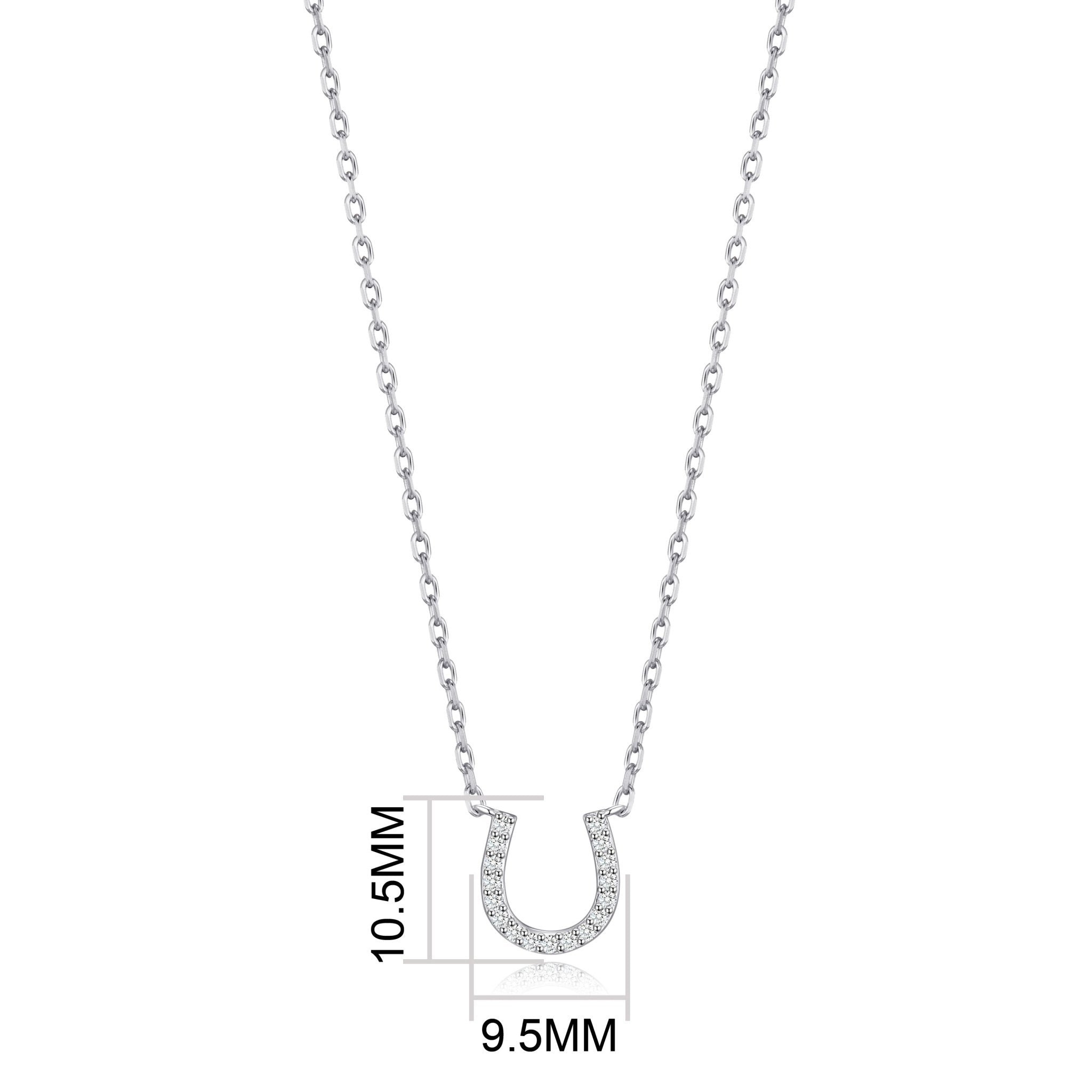 Horseshoe Necklace Created with Zircondia® Crystals - Philip Jones Jewellery