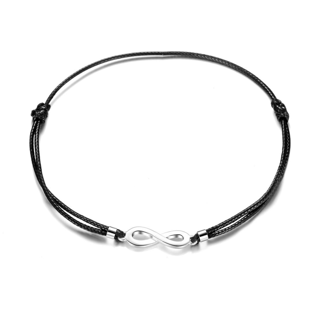 Sterling Silver Friendship Quote Corded Infinity Bracelet