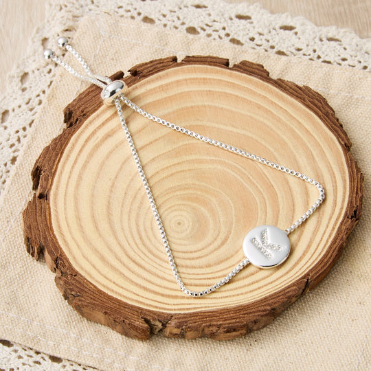 Initial Friendship Bracelet Letter K Created with Zircondia® Crystals - Philip Jones Jewellery