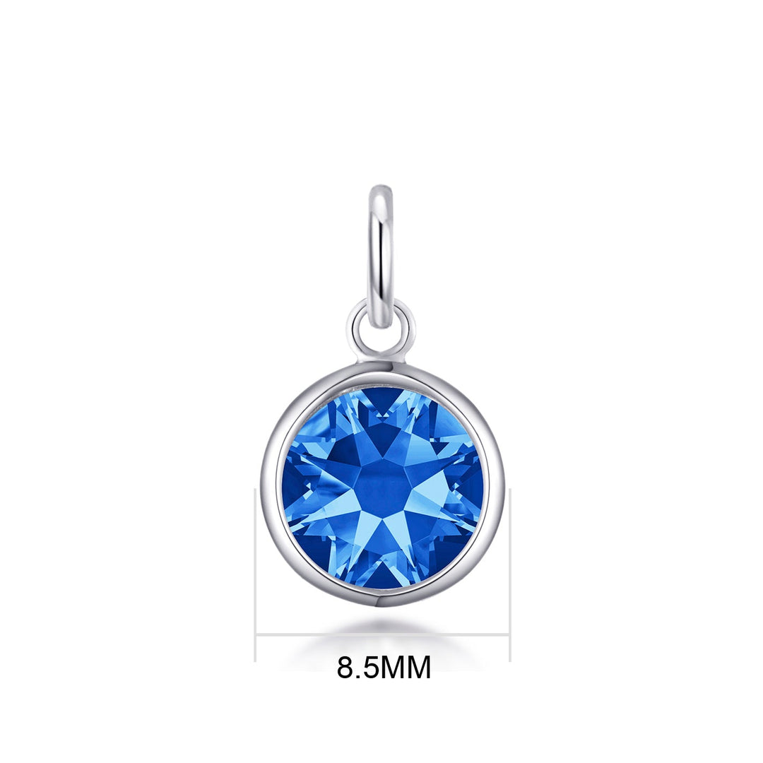 Initial M Necklace with Birthstone Charm Created with Zircondia® Crystals - Philip Jones Jewellery