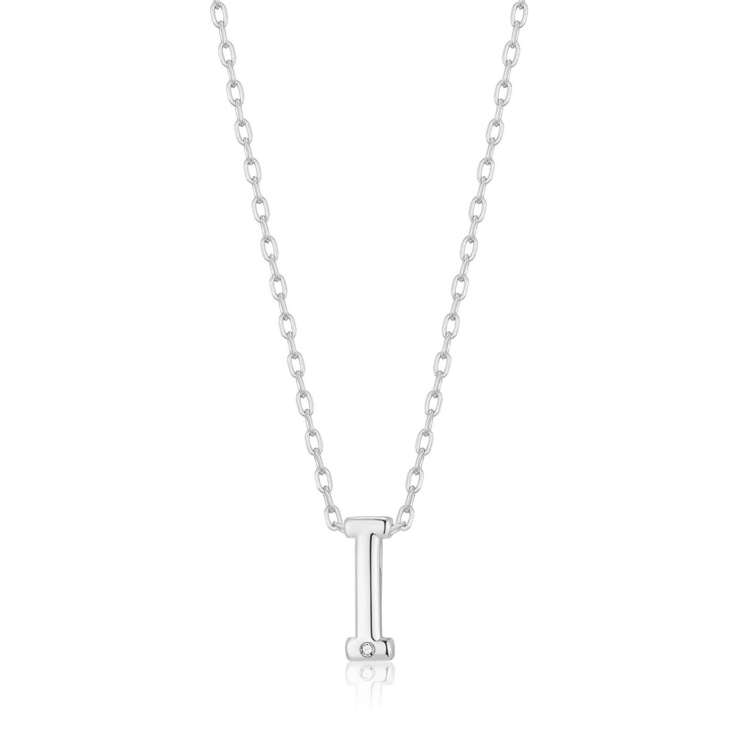 Initial Necklace Letter I Created with Zircondia® Crystals - Philip Jones Jewellery