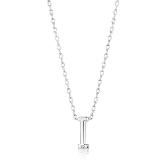 Initial Necklace Letter I Created with Zircondia® Crystals - Philip Jones Jewellery