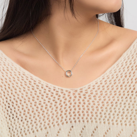 Initial Necklace Letter O Created with Zircondia® Crystals - Philip Jones Jewellery