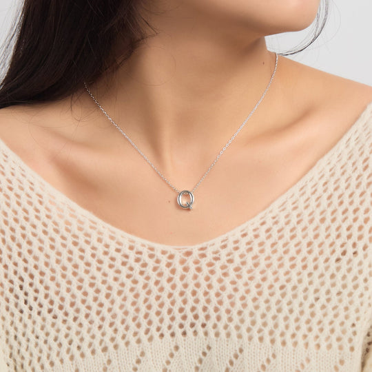 Initial Necklace Letter Q Created with Zircondia® Crystals - Philip Jones Jewellery