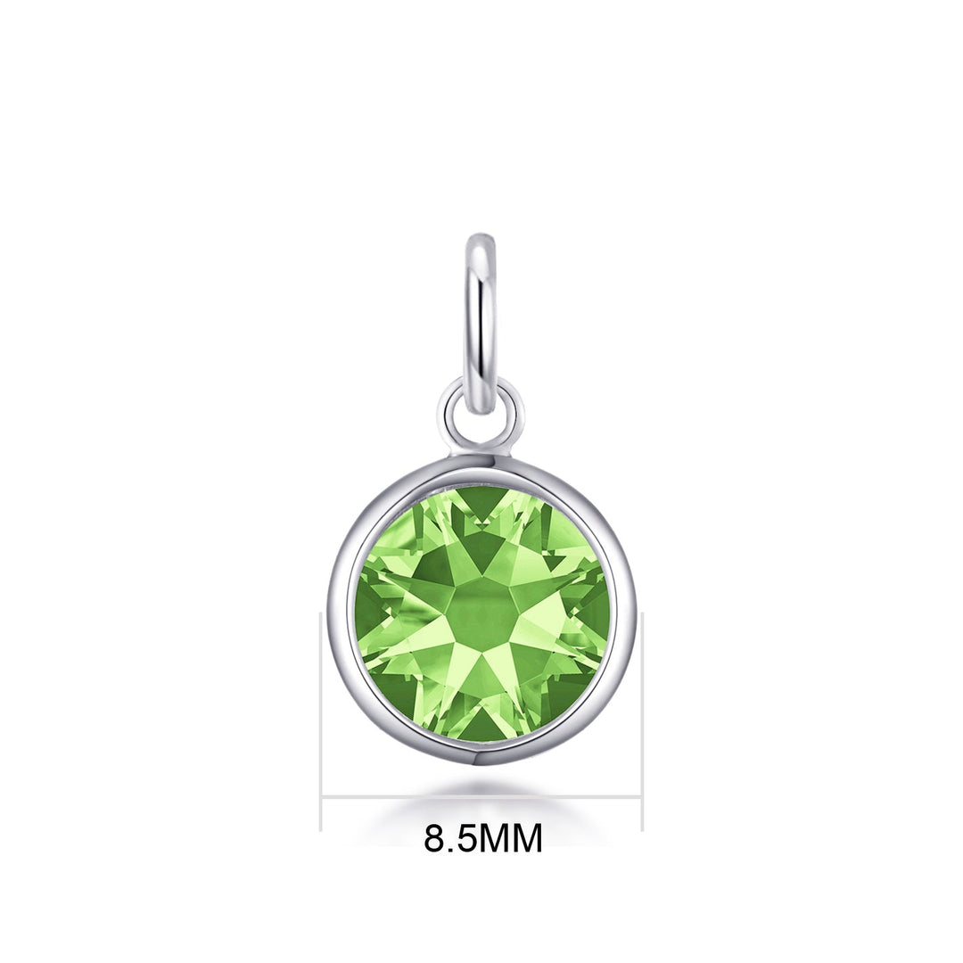 Initial S Necklace with Birthstone Charm Created with Zircondia® Crystals - Philip Jones Jewellery