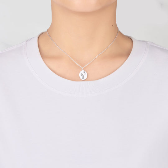 January Birth Flower Snowdrop Necklace with Card - Philip Jones Jewellery