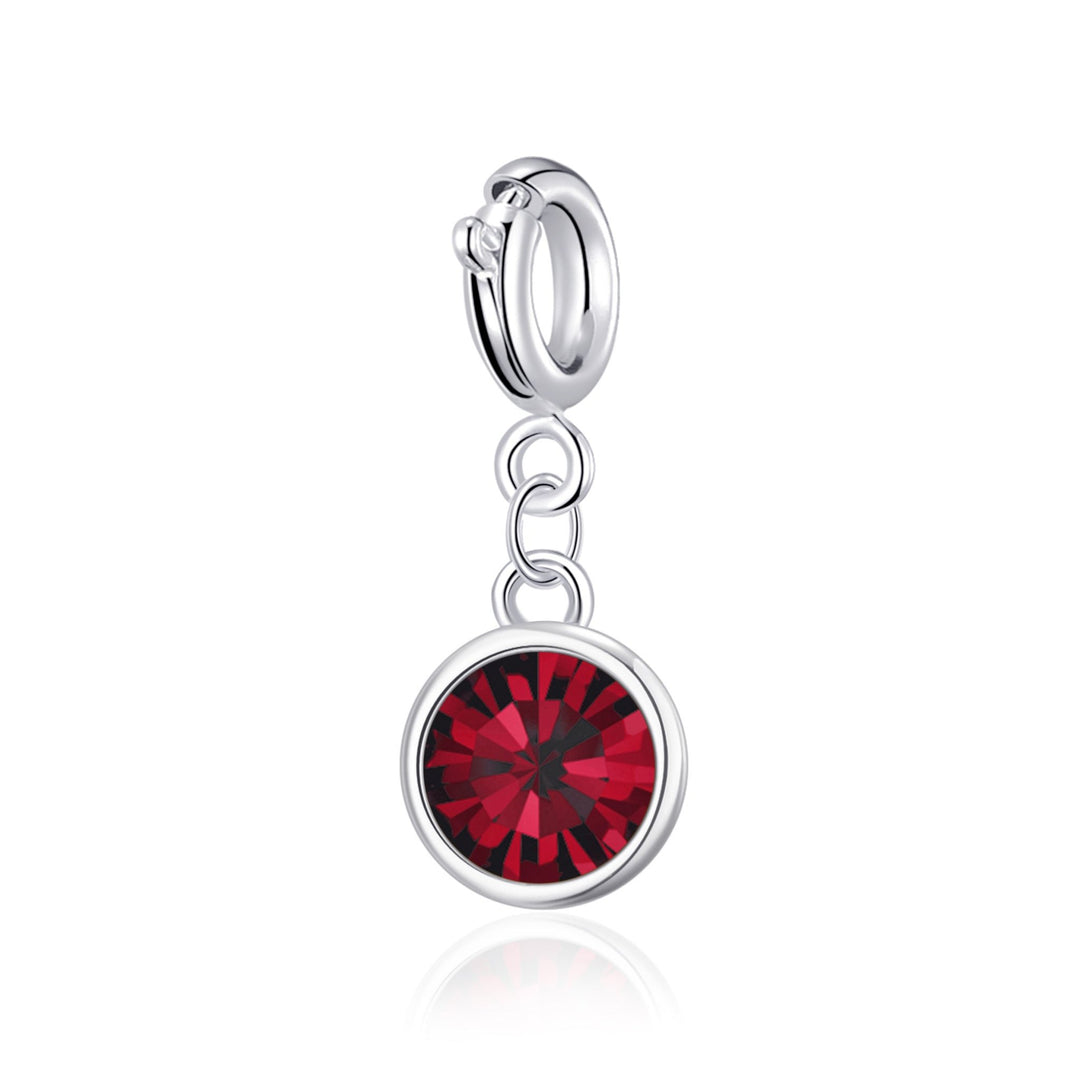 January (Garnet) Birthstone Charm Created with Zircondia® Crystals - Philip Jones Jewellery