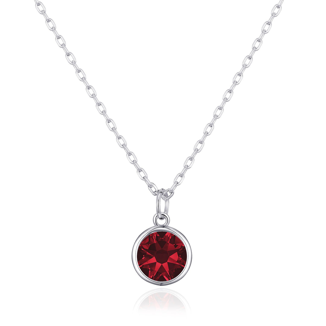 January (Garnet) Birthstone Necklace Created with Zircondia® Crystals - Philip Jones Jewellery