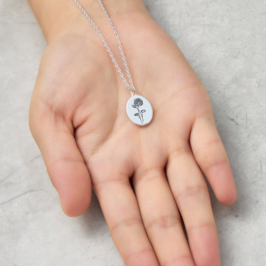 July Birth Flower Water Lily Necklace - Philip Jones Jewellery