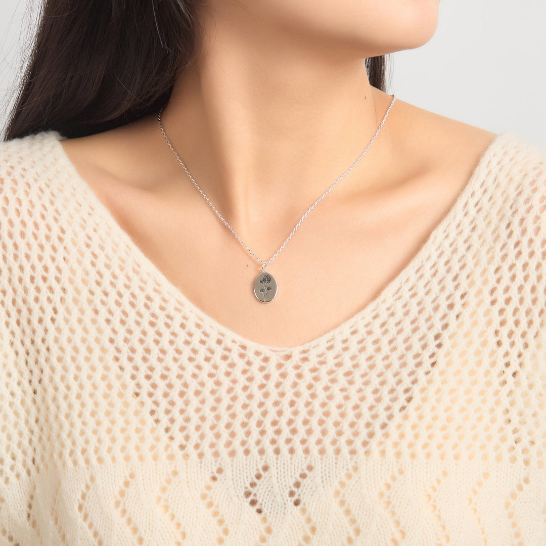 July Birth Flower Water Lily Necklace - Philip Jones Jewellery