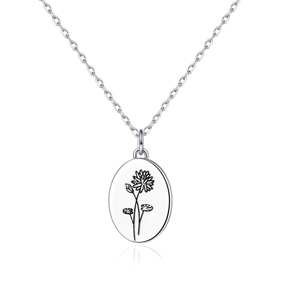 July Birth Flower Water Lily Necklace with Card - Philip Jones Jewellery
