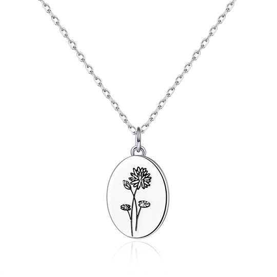 July Birth Flower Water Lily Necklace with Card - Philip Jones Jewellery
