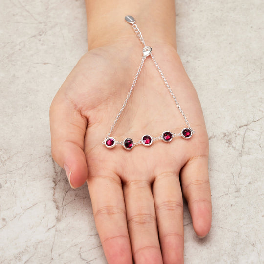 July Birthstone Bracelet Created with Ruby Zircondia® Crystals - Philip Jones Jewellery