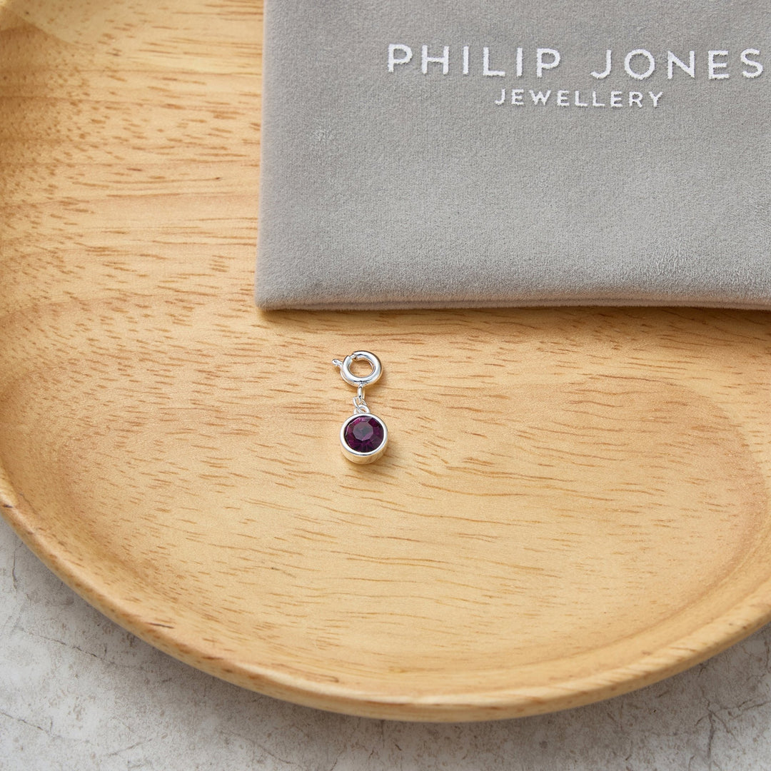 June (Alexandrite) Birthstone Charm Created with Zircondia® Crystals - Philip Jones Jewellery