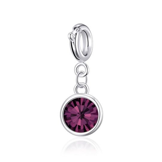 June (Alexandrite) Birthstone Charm Created with Zircondia® Crystals - Philip Jones Jewellery