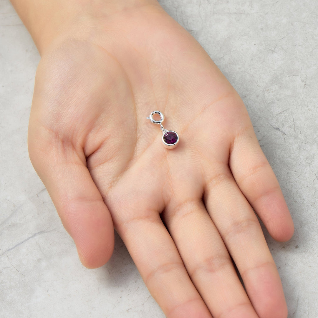 June (Alexandrite) Birthstone Charm Created with Zircondia® Crystals - Philip Jones Jewellery