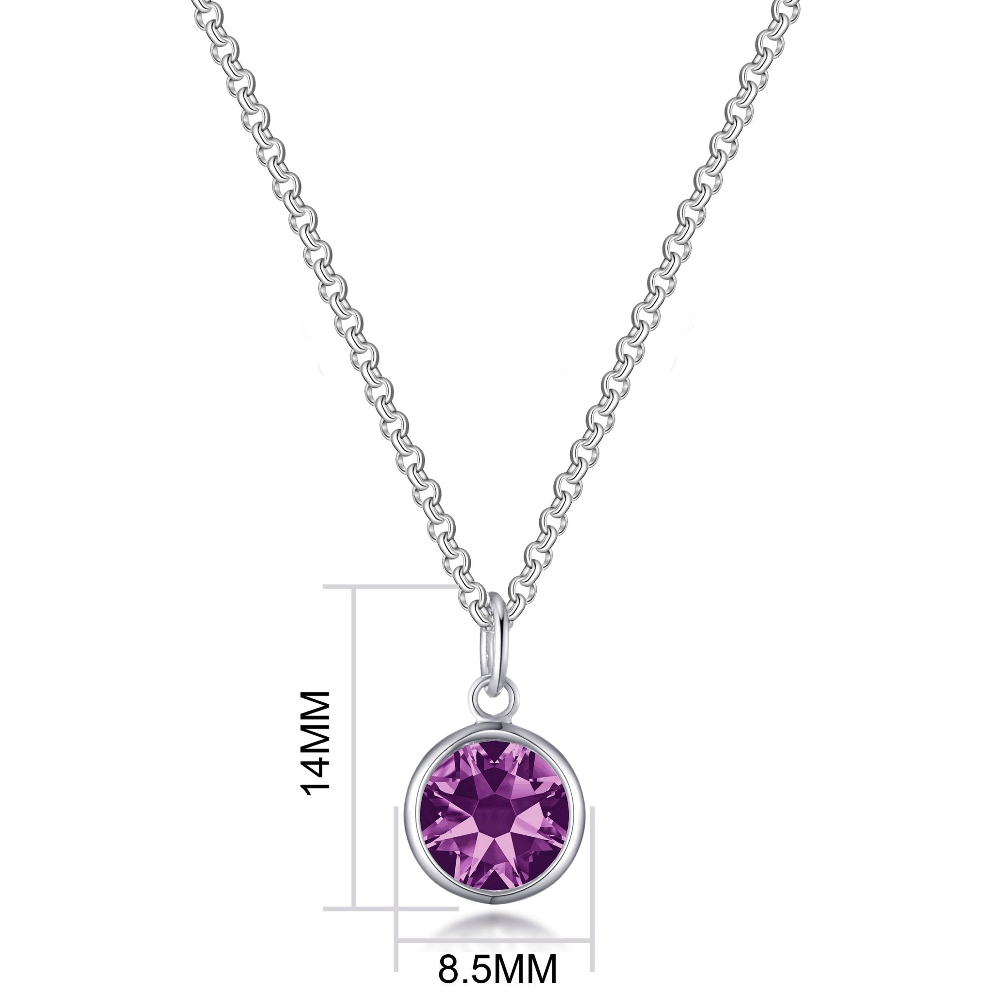 June (Alexandrite) Birthstone Necklace with Initial Charm (A to Z) Created with Zircondia® Crystals - Philip Jones Jewellery