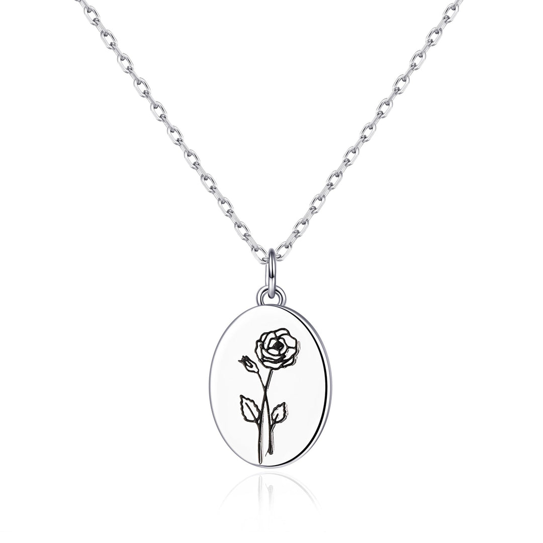 June Birth Flower Rose Necklace - Philip Jones Jewellery