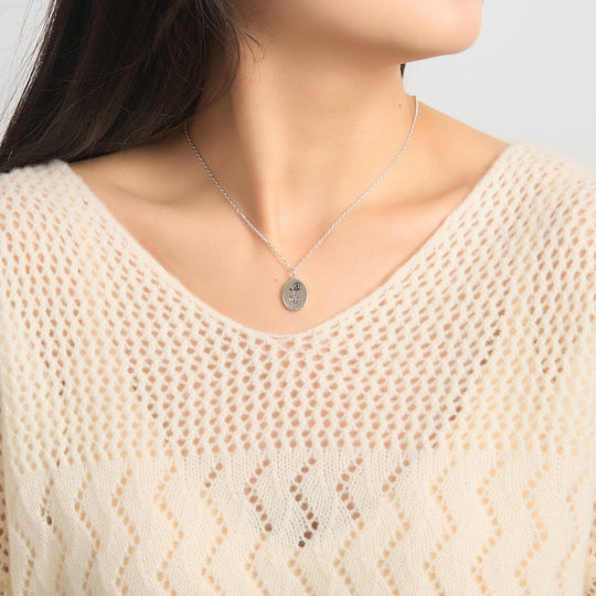 June Birth Flower Rose Necklace with Card - Philip Jones Jewellery