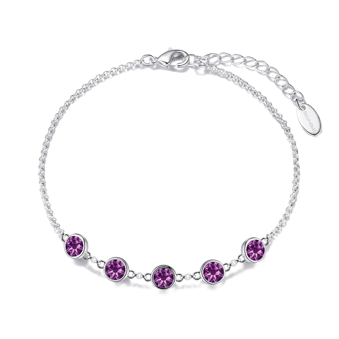 June Birthstone Bracelet Created with Alexandrite Zircondia® Crystals - Philip Jones Jewellery