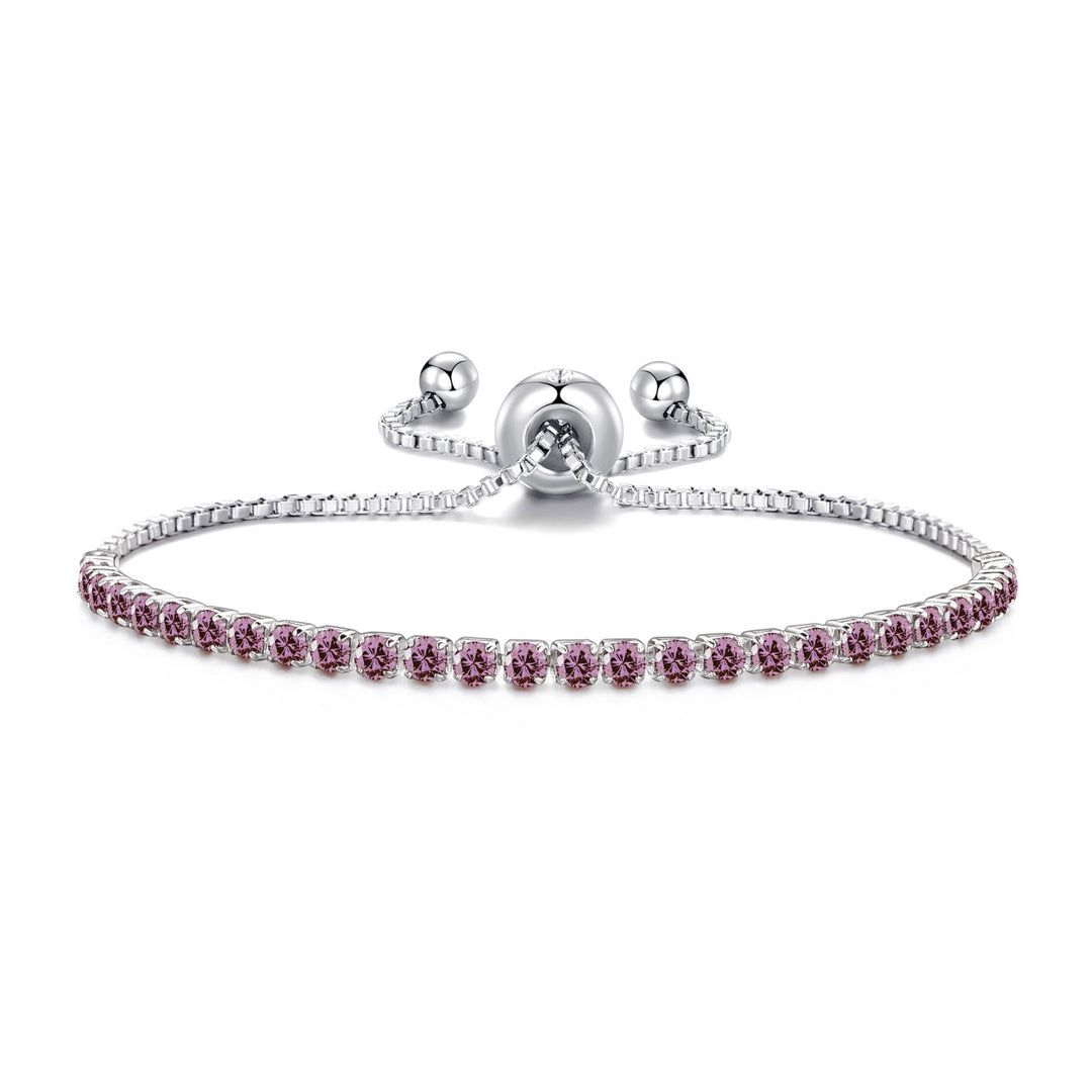 June Birthstone Friendship Slider Bracelet with Alexandrite Zircondia® Crystals - Philip Jones Jewellery