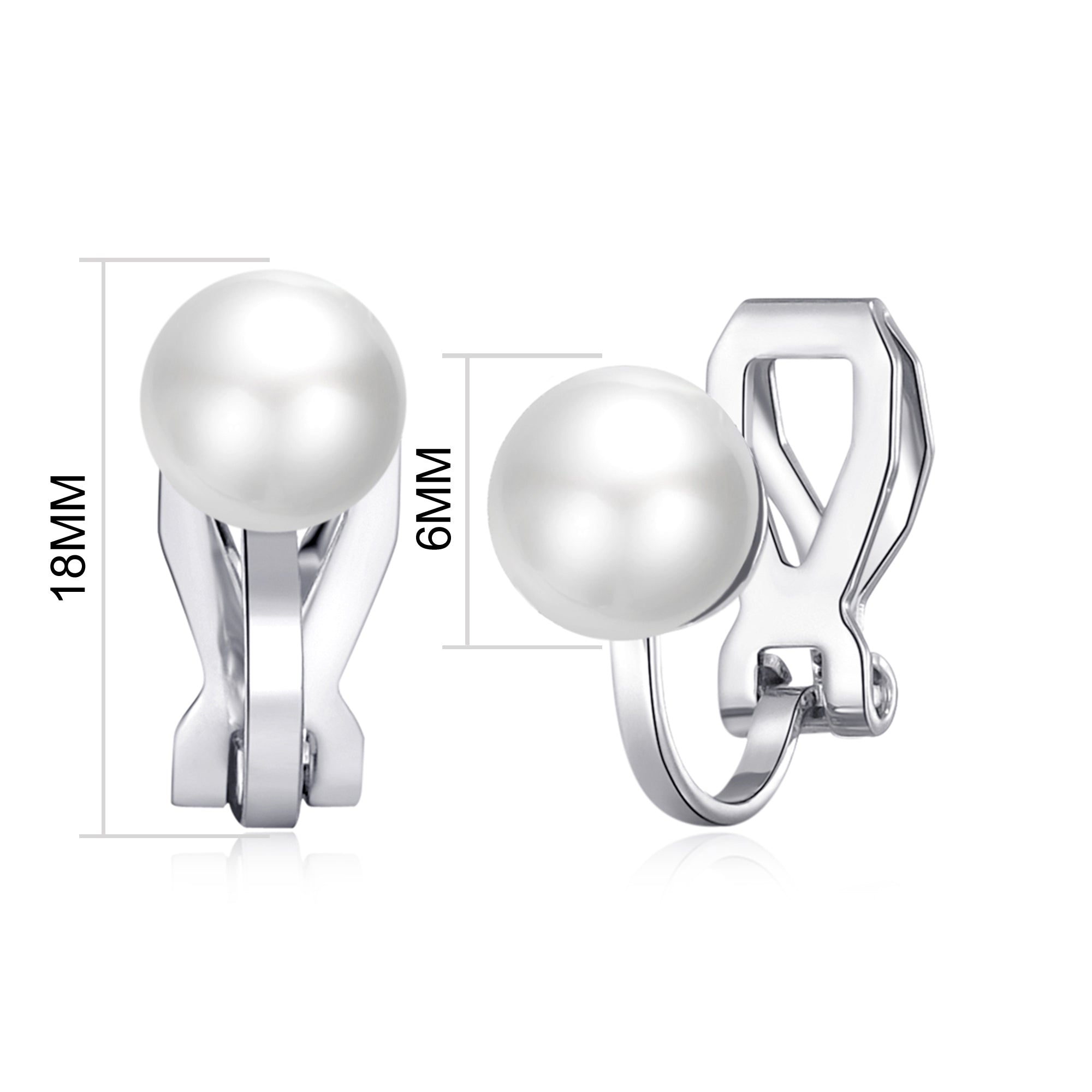 June (Pearl) Birthstone Clip On Earrings Created with Gemstones from Zircondia® - Philip Jones Jewellery