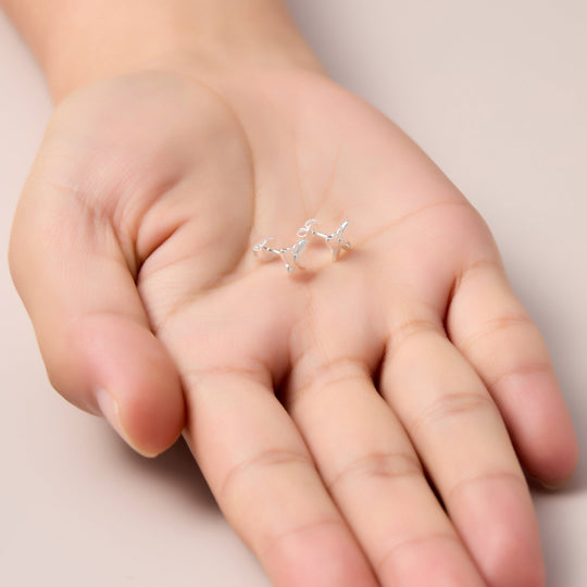 Kids Sterling Silver Butterfly Earrings Created with Zircondia® Crystals - Philip Jones Jewellery