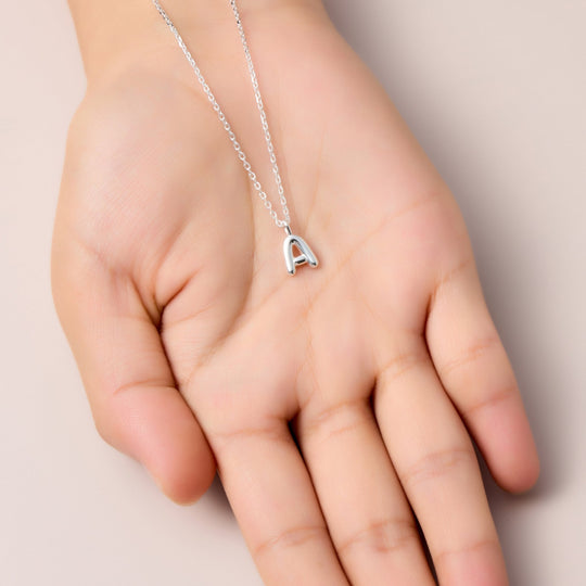 Kid's Sterling Silver Letter A Initial Necklace - Philip Jones Jewellery