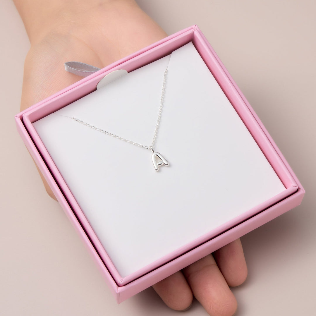 Kid's Sterling Silver Letter A Initial Necklace - Philip Jones Jewellery