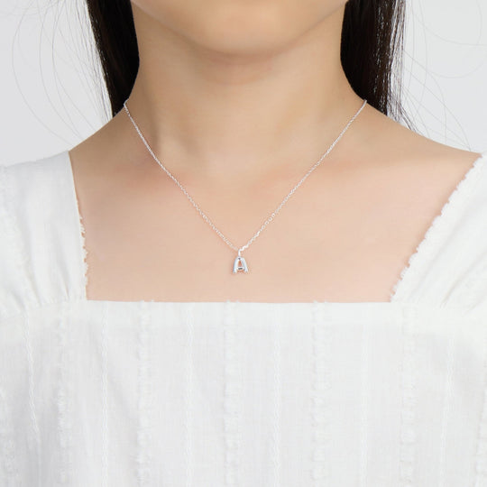 Kid's Sterling Silver Letter A Initial Necklace - Philip Jones Jewellery