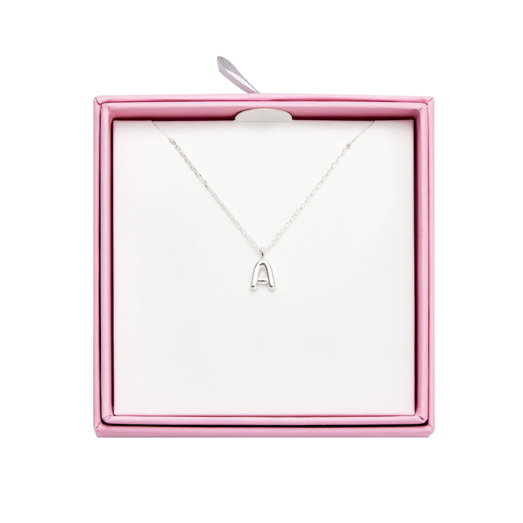 Kid's Sterling Silver Letter A Initial Necklace - Philip Jones Jewellery