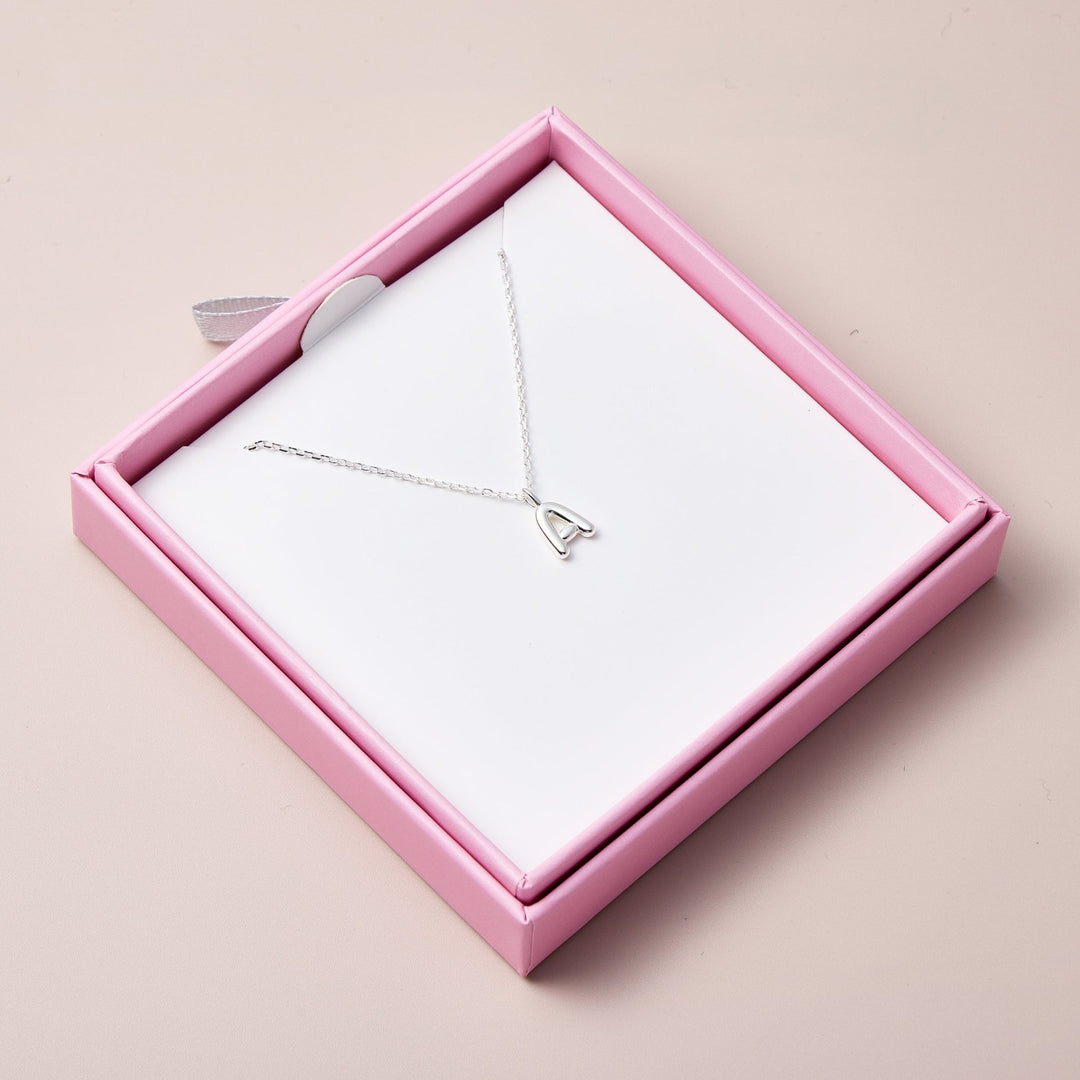 Kid's Sterling Silver Letter A Initial Necklace - Philip Jones Jewellery