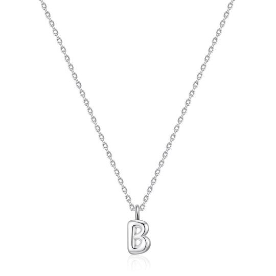 Kid's Sterling Silver Letter B Initial Necklace - Philip Jones Jewellery