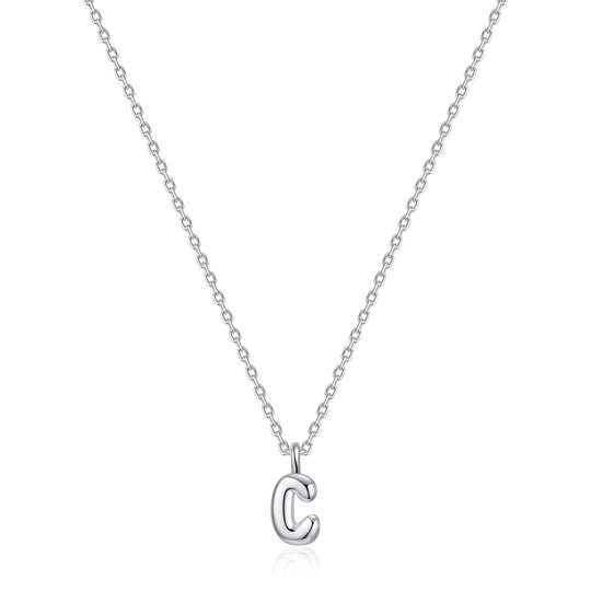 Kid's Sterling Silver Letter C Initial Necklace - Philip Jones Jewellery