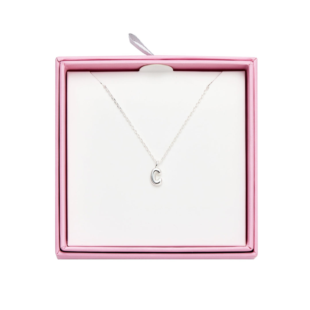 Kid's Sterling Silver Letter C Initial Necklace - Philip Jones Jewellery