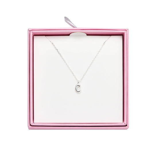 Kid's Sterling Silver Letter C Initial Necklace - Philip Jones Jewellery