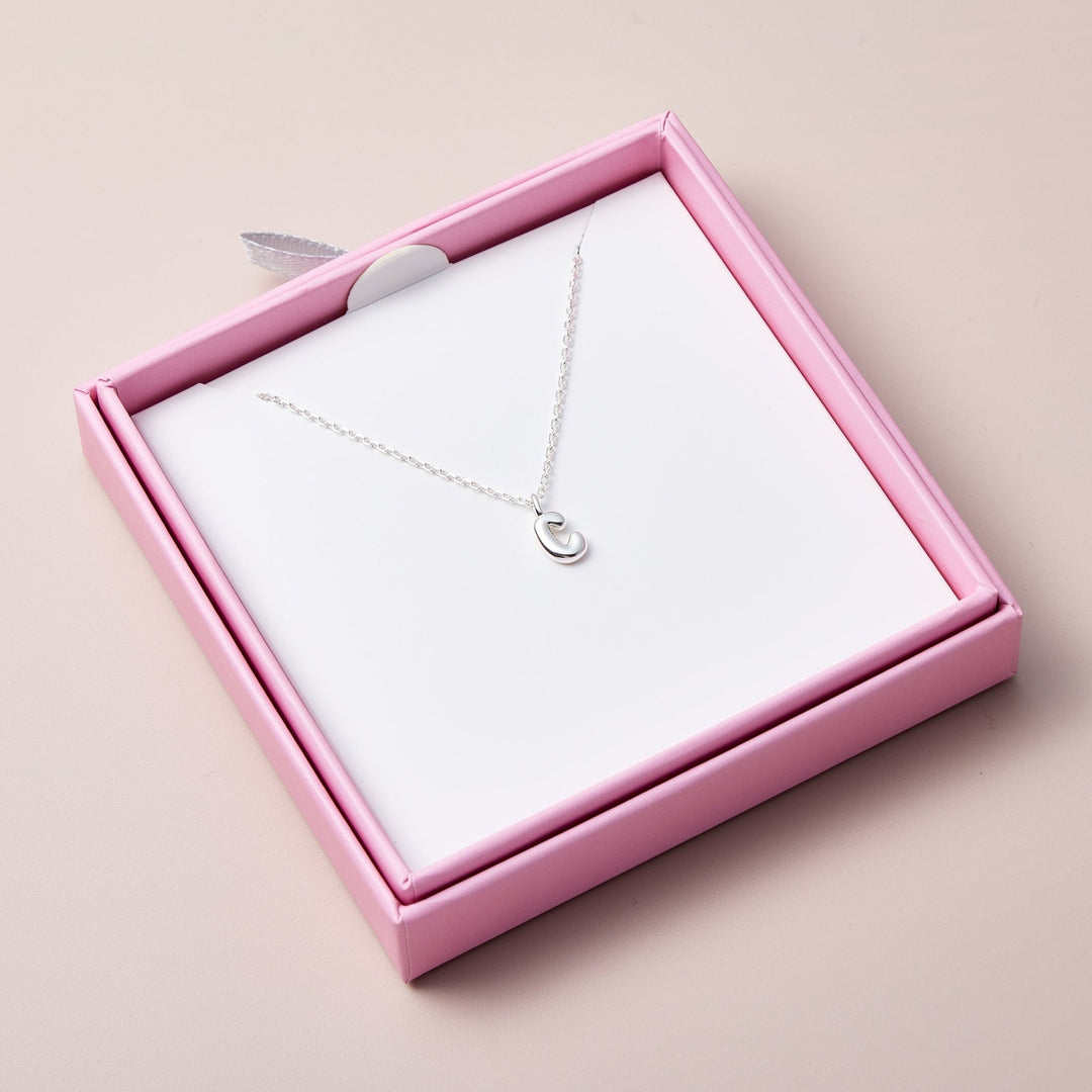 Kid's Sterling Silver Letter C Initial Necklace - Philip Jones Jewellery
