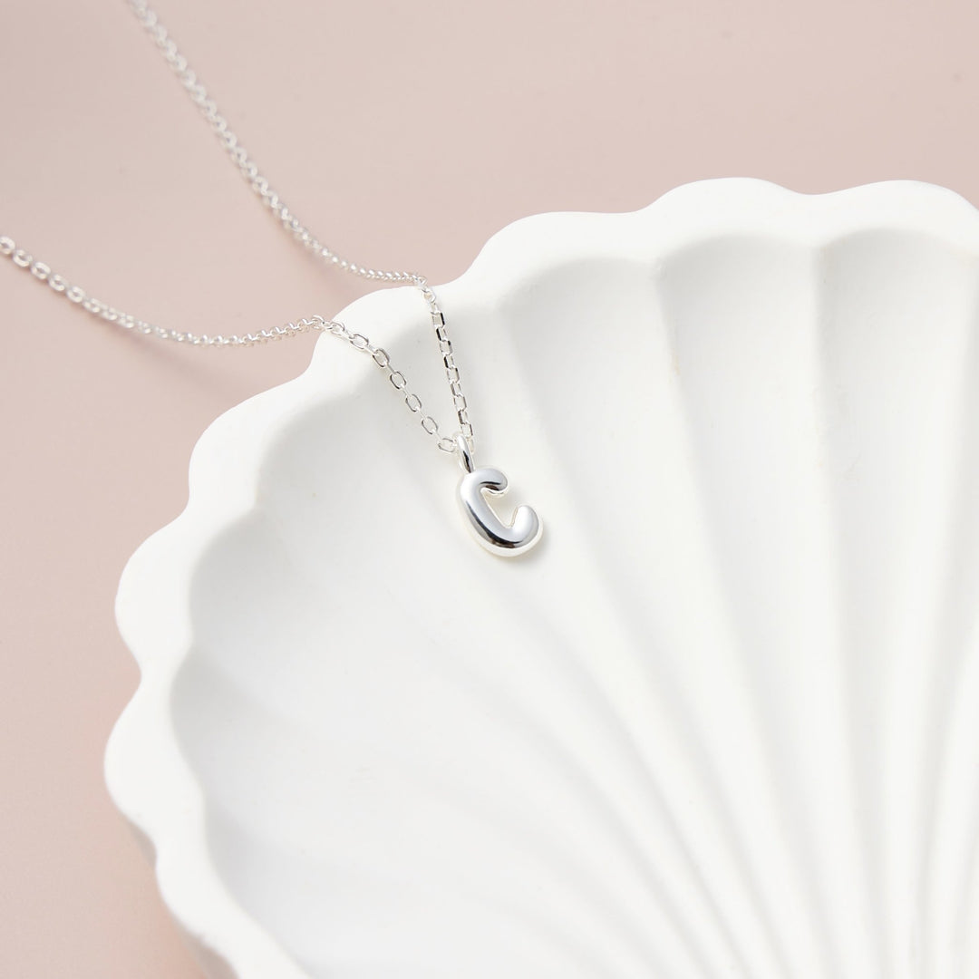 Kid's Sterling Silver Letter C Initial Necklace - Philip Jones Jewellery
