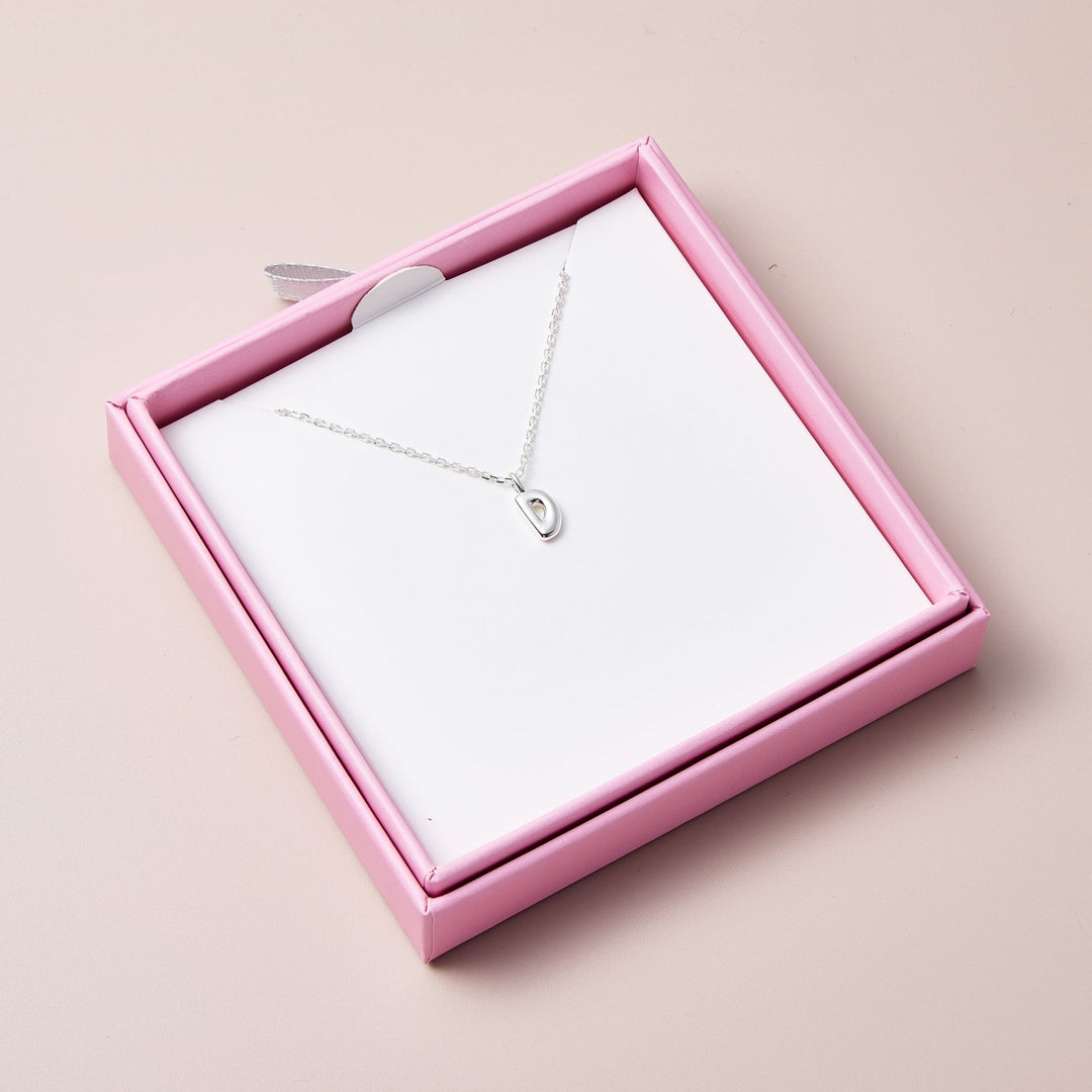 Kid's Sterling Silver Letter D Initial Necklace - Philip Jones Jewellery