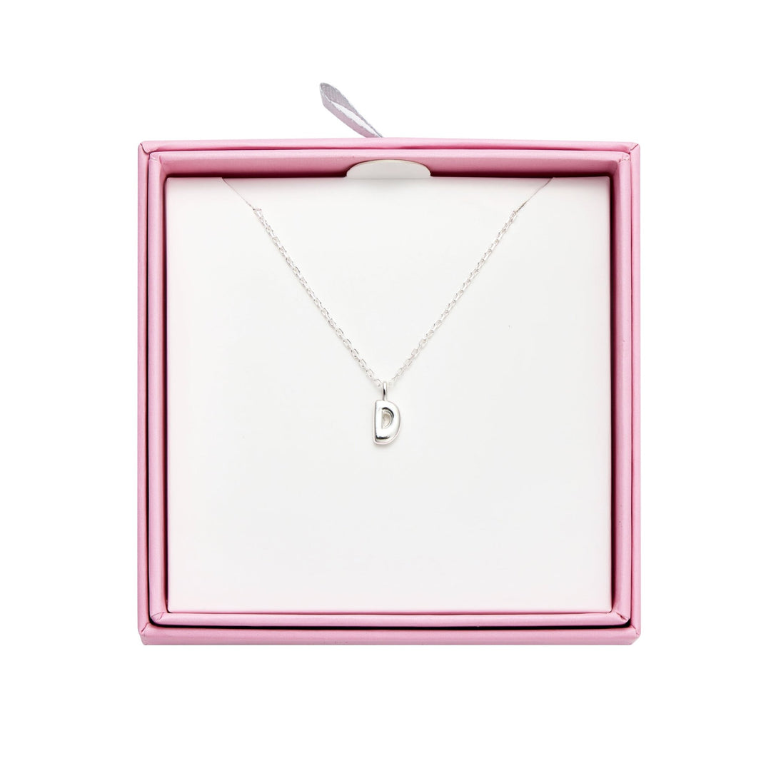 Kid's Sterling Silver Letter D Initial Necklace - Philip Jones Jewellery