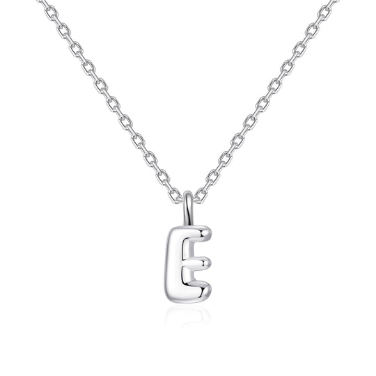 Kid's Sterling Silver Letter E Initial Necklace - Philip Jones Jewellery